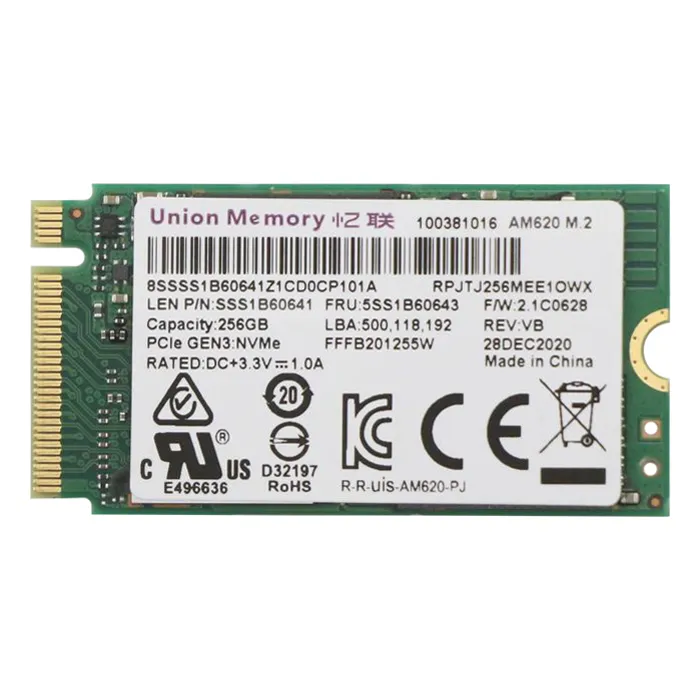 Lenovo 5SS1B60643 | 256GB TLC PCI Express 3.0 x2 NVMe M.2 2242 Internal Solid State Drive Refurbished - Lenovo refurbished available on Gotodirect