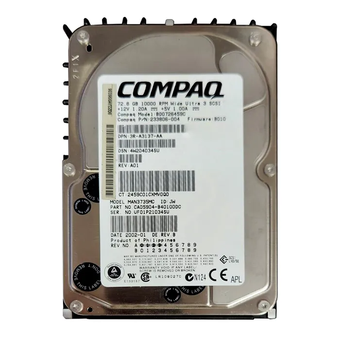 Fujitsu MAN3735MC | 73GB 10000RPM Ultra160 SCSI 80-Pin Hot-Pluggable 8MB Cache 3.5-Inch Hard Drive Refurbished - Fujitsu refurbished available on Gotodirect