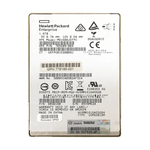 HP 765289-004 | MSA 1.6TB SAS 12Gb/s Mainstream Endurance 2.5-Inch Enterprise Solid State Drive for ProLiant Servers and Storage Arrays Refurbished - Hewlett-Packard (ou HP en abrégé) refurbished available on Gotodirect