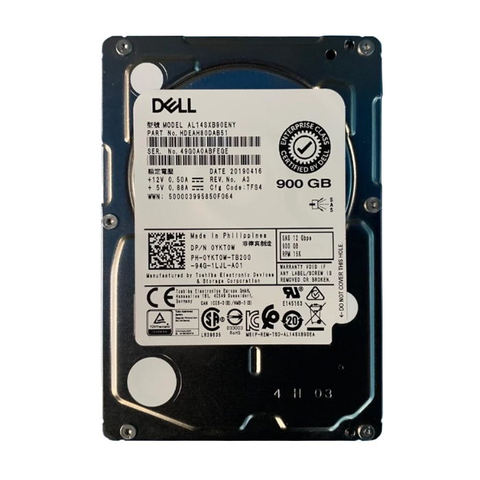 Dell 0YKT0W | 900GB 2.5-inch 12GB/s SAS 15000RPM 256MB Cache (512n) Hot-Pluggable Server Hard Drive for PowerEdge G14 - G16 Servers and Storage Arrays Refurbished - Dell refurbished available on Gotodirect