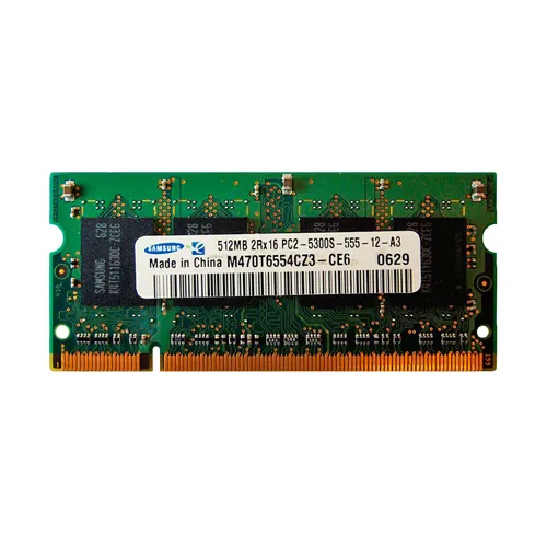Samsung M470T6554CZ3-CE6 | 512MB DDR2-667MHz PC2-5300 Non-ECC Unbuffered SODIMM CL5 2Rx16 1.8V 200-Pin Memory Module Refurbished - Samsung refurbished available on Gotodirect