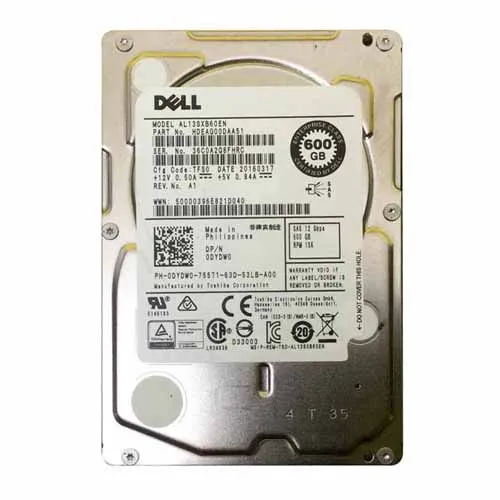 Dell 0DYDW0 | 600GB 15000RPM SAS 12Gb/s Hot-Pluggable 2.5-Inch Hard Drive for PowerEdge Server & PowerVault Storage Array Refurbished - Dell refurbished available on Gotodirect