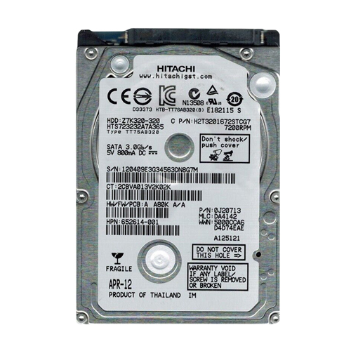 Buy HP 652614-001 | 320GB 7200RPM SATA 3Gb/s 16MB Cache 2.5-inch Hard Drive Refurbished - $189.49 HP 652614-001 | 320GB 7200RPM SATA 3Gb/s 16MB Cache 2.5-inch Hard Drive Refurbished - Hewlett-Packard (ou HP en abrégé) refurbished available on Gotodirect