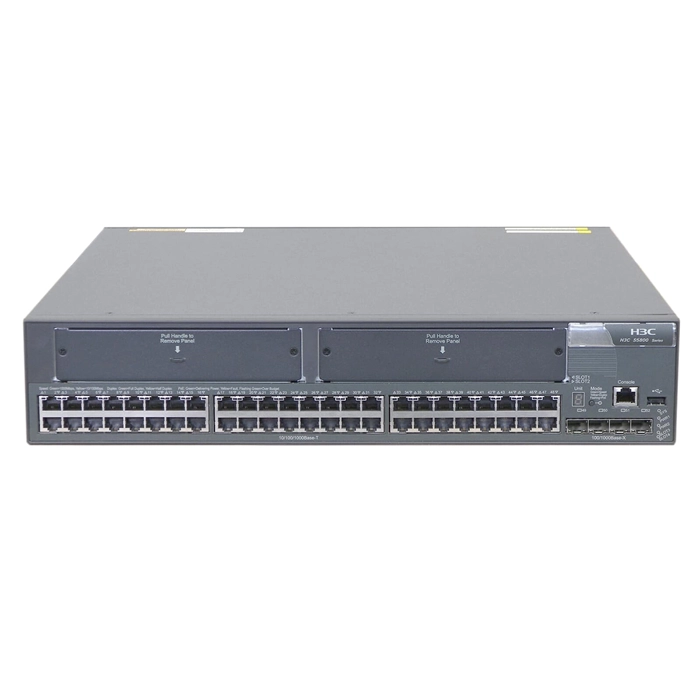 HP JC101A#ABA | FlexFabric 5800 Series 5800-48G-PoE+ 2-Slots 48 x 10/100/1000Base-T RJ-45 PoE+ and 4 x 1GbE Fixed SFP Ports and 2 x Extended Module Slot and 1 x Open Module Slot Layer 3 Managed Gigabit Ethernet Network Switch Refurbished - Hewlett-Packard (ou HP en abrégé) refurbished available on Gotodirect