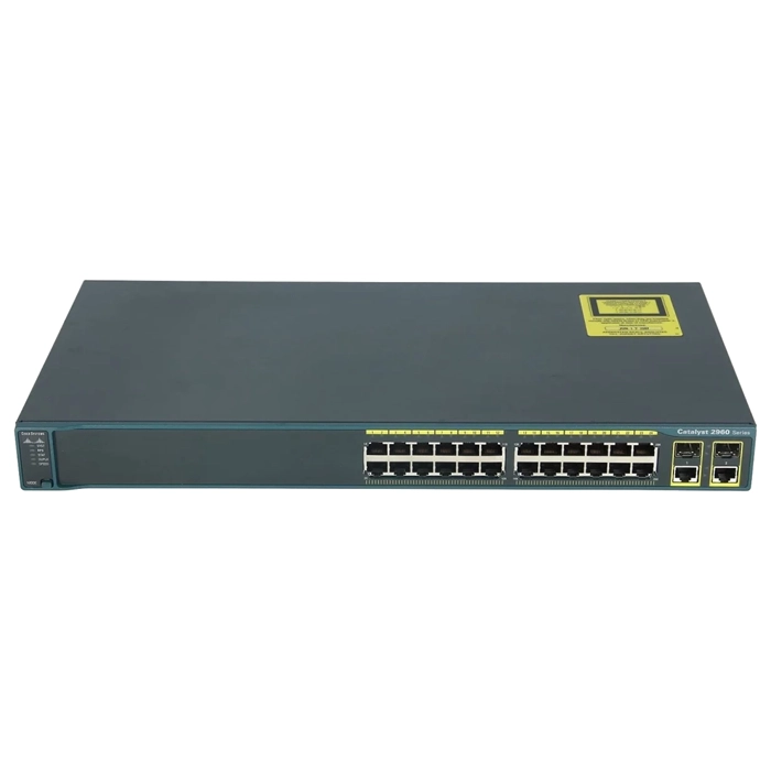 Cisco WS-C2960-24TC-L | Catalyst 2960 Series 2960-24T 24 x RJ-45 Ports 10/100Base-TX + 2 x dual-purpose uplinks Ports Layer 2 Managed 1U Rack-Mountable Fast Ethernet Network Switch Refurbished - Cisco Systems Inc. refurbished available on Gotodirect