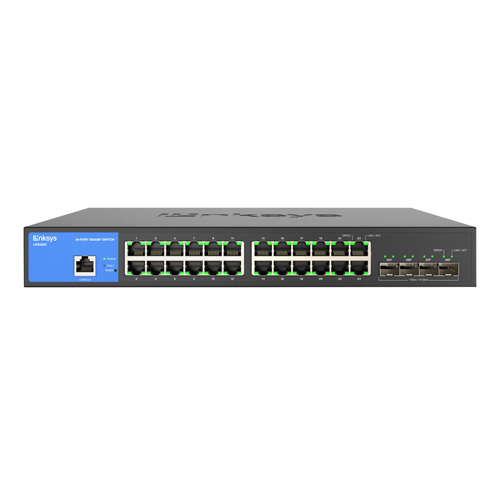 Linksys LGS328C | Business 24 x Ports 1000Base-T + 4 x Ports SFP+ Layer 3 Managed Gigabit Ethernet Network Switch Refurbished - Linksys refurbished available on Gotodirect