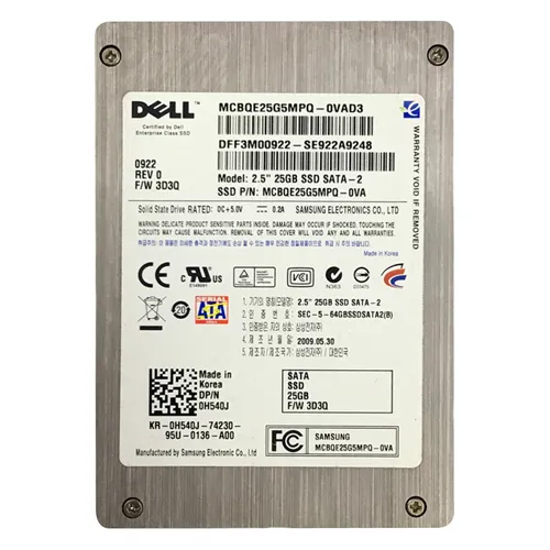 Dell H540J | 25GB Single-Level Cell SATA 3Gb/s 2.5-Inch Solid State Drive Refurbished - Dell refurbished available on Gotodirect