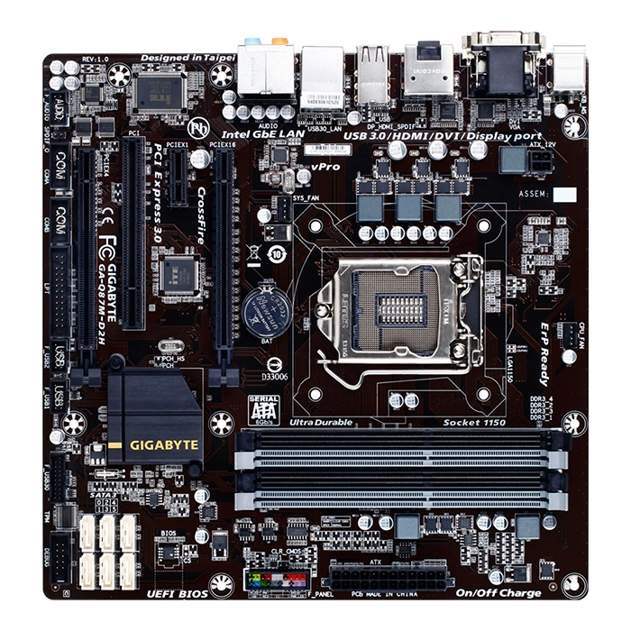 Gigatech GA-Q87M-D2H | Gigabyte Socket LGA 1150 Intel Q87 Express Chipset Core i7 / i5 / i3 / Pentium / Celeron Processors Support DDR3 4x DIMM 6x SATA 6.0GB/s M Refurbished -  refurbished available on Gotodirect