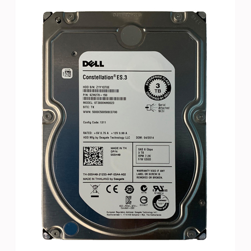 Dell 55H49 | 3TB 7200RPM Nearline SAS 6Gb/s Hot-Swappable 3.5-Inch Hard Drive for PowerEdge / PowerVault Servers Refurbished - Dell refurbished available on Gotodirect