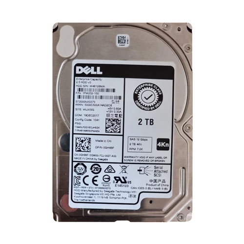 Dell 0GH86F | 2TB 7200RPM SAS 12Gb/s Hot-Pluggable (4Kn) 2.5-Inch Nearline Hard Drive for PowerEdge Server & PowerVault Storage Array Refurbished - Dell refurbished available on Gotodirect