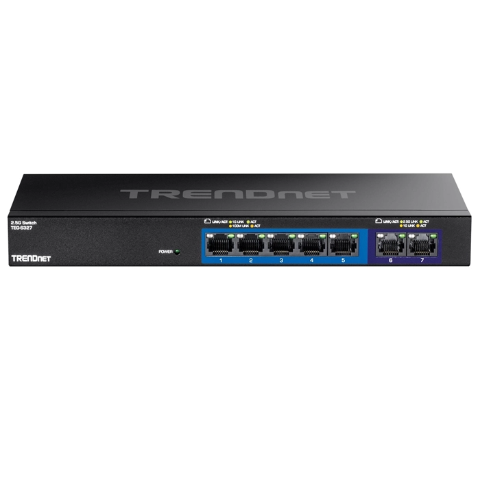 TRENDnet TEG-S327 | 5-Ports 10/100/1000Base-T RJ-45 GbE 2-Ports 2.5GBase-T RJ-45 GbE Wall-mountable Gigabit Ethernet Network Switch Refurbished -  refurbished available on Gotodirect