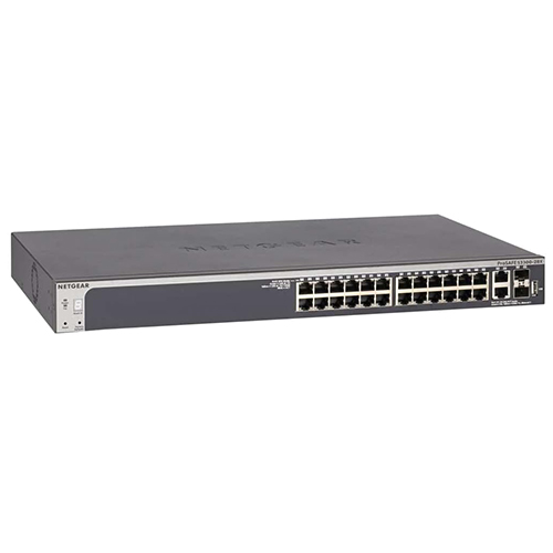 Netgear GS728TX-100NES | Prosafe S3300 Series S3300-28X 24 x RJ-45 Ports 10/100/1000Base-T + 2 x Copper SFP+ Ports + 2 x SFP+ Ports Layer 3 Managed Gigabit Ethernet Network Switch Refurbished - Netgear refurbished available on Gotodirect