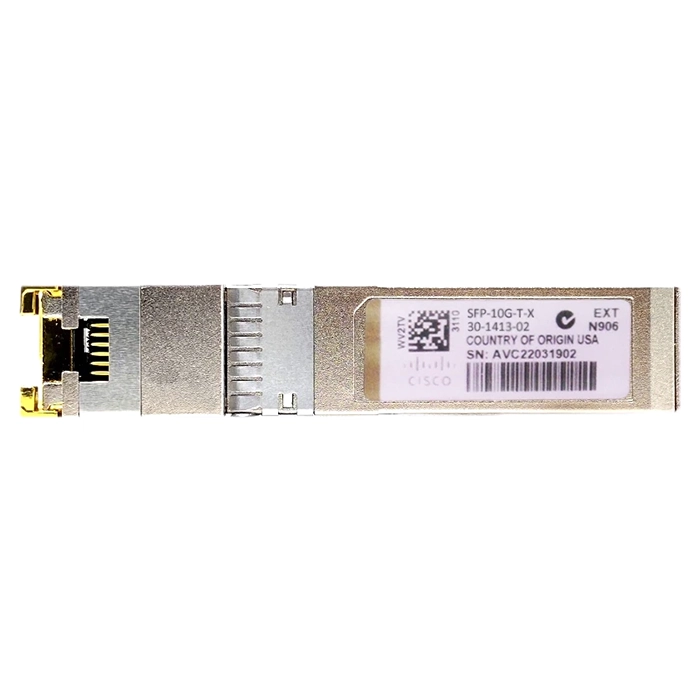 Cisco SFP-10G-T-X= | 10Gb/s 10GBase-T Copper Mode 30m RJ-45 Connector SFP+ Transceiver Module Refurbished - Cisco Systems Inc. refurbished available on Gotodirect