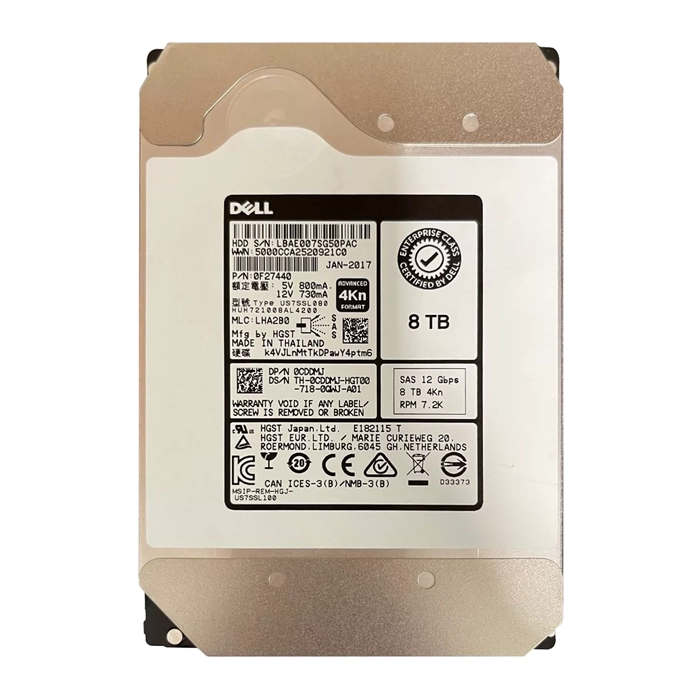 Dell 0CDDMJ | 8TB 7200RPM SAS 12Gb/s Hot-Pluggable (4Kn) 3.5-Inch Nearline Hard Drive for PowerEdge Server & PowerVault Server Refurbished - Dell refurbished available on Gotodirect