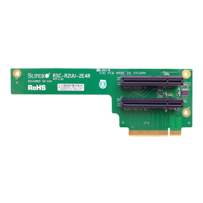 Supermicro RSC-R2UU-2E4R | 2 x Slots PCI Express x4 + UIO 2U Riser Card Refurbished -  refurbished available on Gotodirect