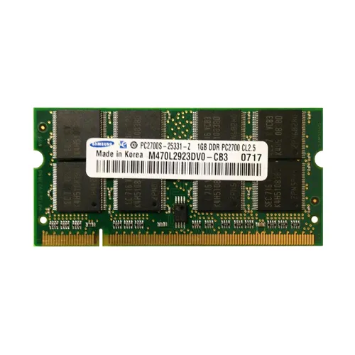 Samsung M470L2923DV0-CB3 | 1GB DDR-333MHz PC2700 Non-ECC Unbuffered SODIMM CL2.5 2Rx8 2.5V 200-Pin Memory Module Refurbished - Samsung refurbished available on Gotodirect