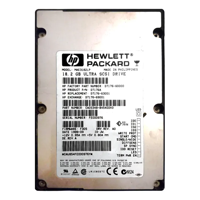 Buy HP D7176-69001 | 18.2GB 7200RPM Wide Ultra2 SCSI LVD 68-Pin 3.5-Inch Hard Drive Refurbished - $413.23 HP D7176-69001 | 18.2GB 7200RPM Wide Ultra2 SCSI LVD 68-Pin 3.5-Inch Hard Drive Refurbished - Hewlett-Packard (ou HP en abrégé) refurbished available on Gotodirect