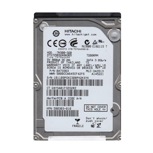 HP 580303-010 | 320GB 7200RPM SATA 3Gb/s 16MB Cache 2.5-inch Hard Drive Refurbished - Hewlett-Packard (ou HP en abrégé) refurbished available on Gotodirect