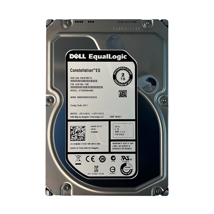 Dell T926W | 2TB 7200RPM SATA 6Gb/s Hot-Pluggable 64MB Cache 3.5-Inch Hard Drive Refurbished - Dell refurbished available on Gotodirect