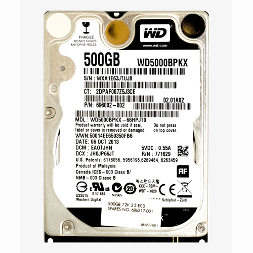 HP 696002-002 | 500GB 7200RPM SATA 6Gb/s 16MB Cache 2.5-inch Hard Drive Refurbished - Hewlett-Packard (ou HP en abrégé) refurbished available on Gotodirect