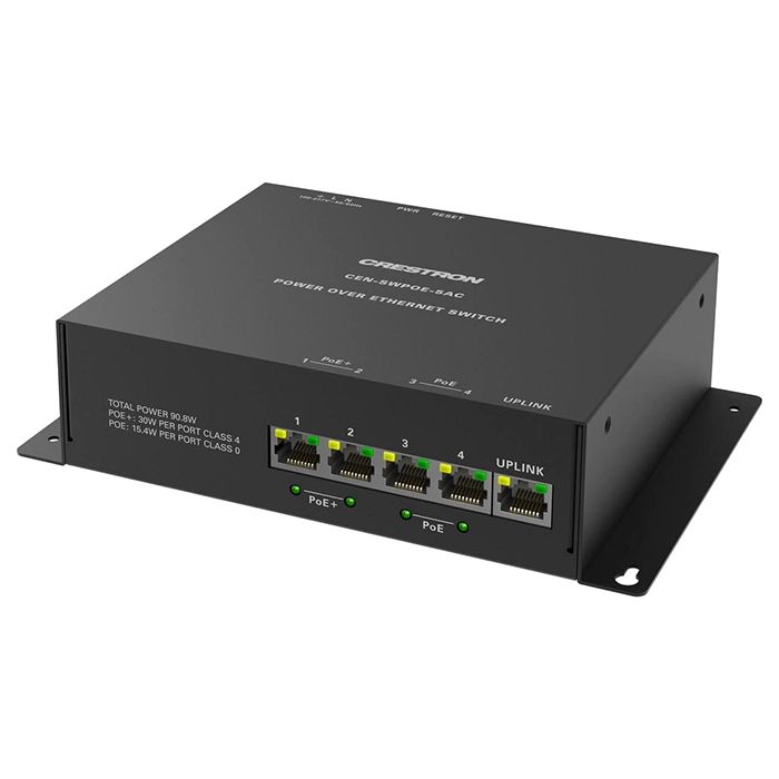 Crestron CEN-SWPOE-5AC | 5-Ports Power Over Ethernet Unmanaged Switch Refurbished -  refurbished available on Gotodirect