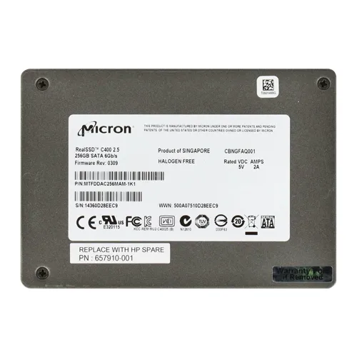 HP 657910-001 | 256GB Multi-Level Cell SATA 6Gb/s 2.5-inch Solid State Drive Refurbished - Hewlett-Packard (ou HP en abrégé) refurbished available on Gotodirect