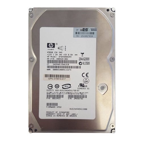 HP 375874-017 | 450GB 15000RPM SAS 6Gb/s Hot-Pluggable Dual Port LFF 3.5-inch Hard Drive Refurbished - Hewlett-Packard (ou HP en abrégé) refurbished available on Gotodirect