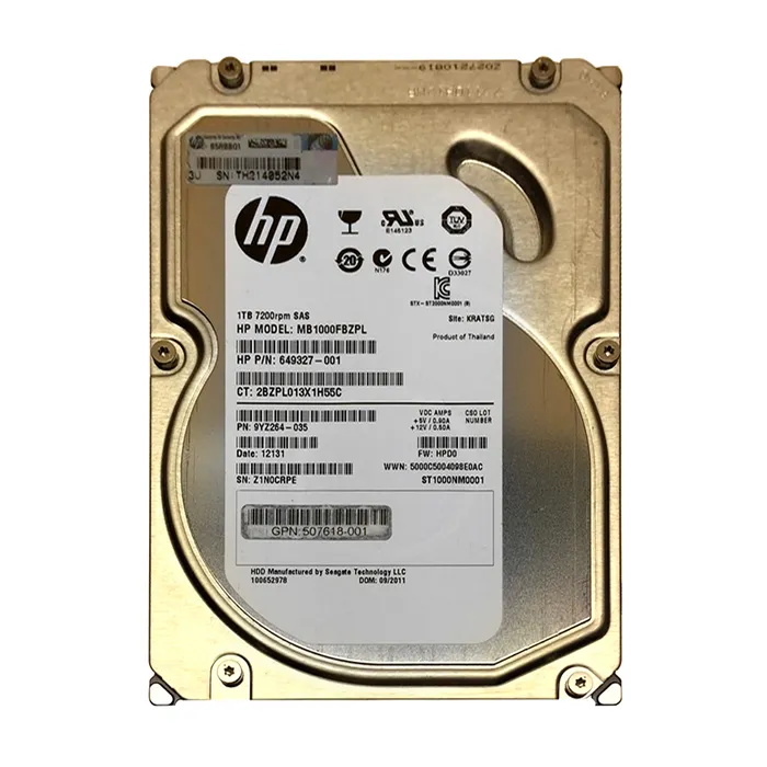 HP 649237-001 | 1TB 7200RPM SAS 6Gb/s Hot-Pluggable Dual Port 3.5-inch Midline Hard Drive for ProLiant ML350 G6 Server Refurbished - Hewlett-Packard (ou HP en abrégé) refurbished available on Gotodirect