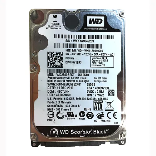 Dell 0Y19R3 | 250GB 7200RPM SATA 3Gb/s 16MB Cache 2.5-Inch Hard Drive Refurbished - Dell refurbished available on Gotodirect