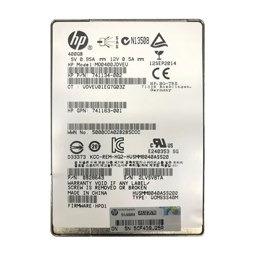 HP 741134-002 | MSA 400GB SAS 12Gb/s Mainstream Endurance Hot-Swappable 2.5-Inch Enterprise Solid State Drive for ProLiant Servers Refurbished - Hewlett-Packard (ou HP en abrégé) refurbished available on Gotodirect