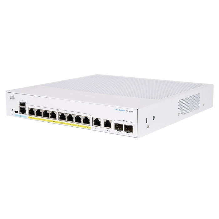 Cisco CBS350-8FP-2G-NA= | Business 350 Series 8 x RJ-45 Ports PoE+ 10/100/1000Base-T 2 x Combo SFP Ports Layer 3 Managed Rack-mountable Gigabit Ethernet Network Switch Refurbished - Cisco Systems Inc. refurbished available on Gotodirect