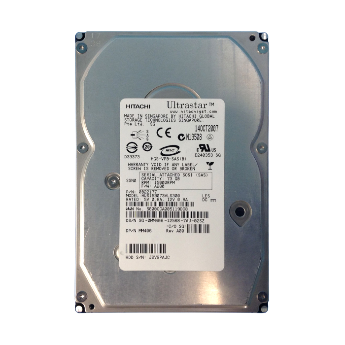 Hitachi 0B22177 | Ultrastar 15K300 Series 73GB 15000RPM SAS 3Gb/s 16MB Cache 512e 3.5-inch Enterprise Hard Drive Refurbished -  refurbished available on Gotodirect
