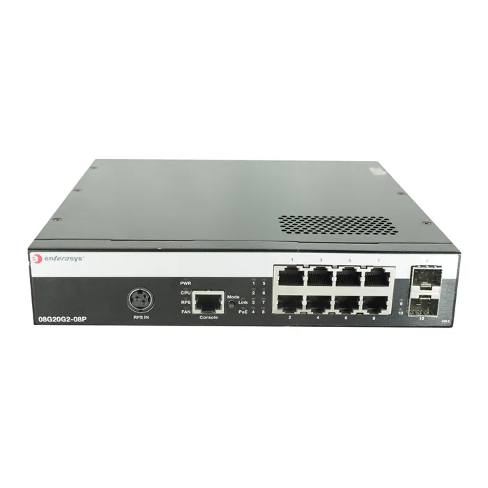 Extreme Networks 08G20G2-08P | 800 Series 8 x Ports PoE 1000Base-T + 2 x Ports SFP Layer 2 Managed 1U Rack-Mountable Gigabit Ethernet Network Switch Refurbished -  refurbished available on Gotodirect