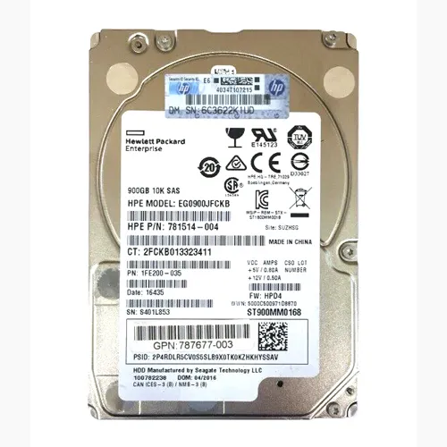 HP EG0900JFCKB | 900GB 10000RPM SAS 12Gb/s Hot-Pluggable (512n) SFF 2.5-inch Enterprise Hard Drive for Gen8/10 ProLiant Server/Storage Array Refurbished - Hewlett-Packard (ou HP en abrégé) refurbished available on Gotodirect