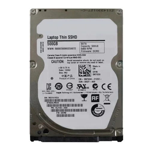 Dell N7GG6 | 500GB 5400RPM Multi-Level Cell SATA 6Gb/s 8GB NAND Flash 64MB Cache 2.5-Inch Hard Drive Refurbished - Dell refurbished available on Gotodirect