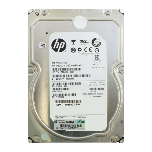 Buy HP 710490-002 | 3TB 7200RPM SAS 6Gb/s 3.5-Inch Nearline Hard Drive for 3PAR StoreServ M6720 Storage Refurbished - $352.11 HP 710490-002 | 3TB 7200RPM SAS 6Gb/s 3.5-Inch Nearline Hard Drive for 3PAR StoreServ M6720 Storage Refurbished - Hewlett-Packard (ou HP en abrégé) refurbished available on Gotodirect