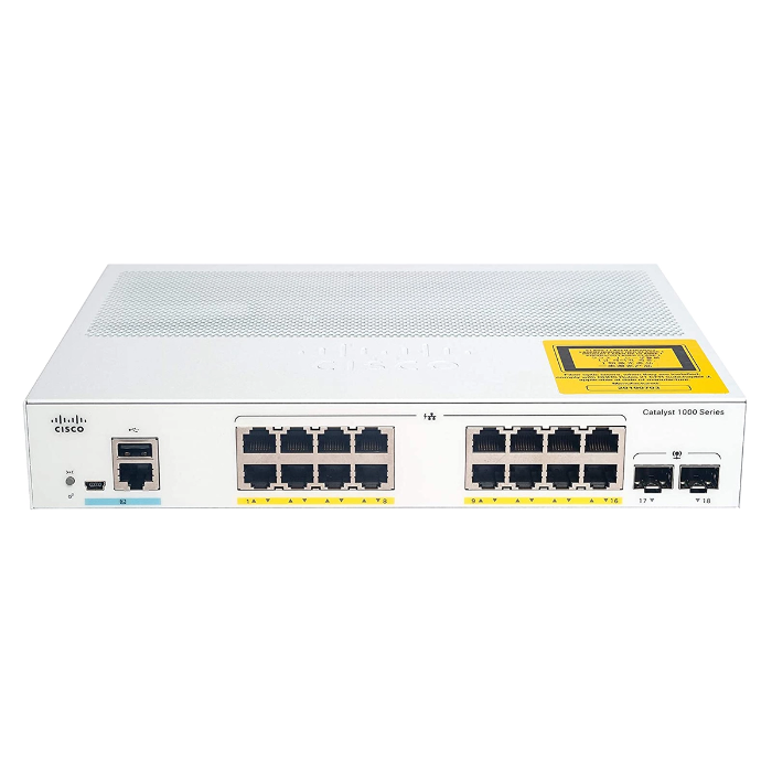 Cisco C1000-16P-2G-L | Catalyst C1000 Series C1000-16P 16 x Ports PoE+ 10/100/1000BaseT + 2 x SFP Ports Layer 2 Managed Gigabit Ethernet Network Switch Refurbished - Cisco Systems Inc. refurbished available on Gotodirect