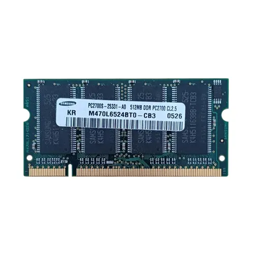 Samsung M470L6524BTO-CB3 | 512MB DDR-333MHz PC2700 Non-ECC Unbuffered SODIMM CL2.5 2Rx16 2.5V 200-Pin Memory Module Refurbished - Samsung refurbished available on Gotodirect