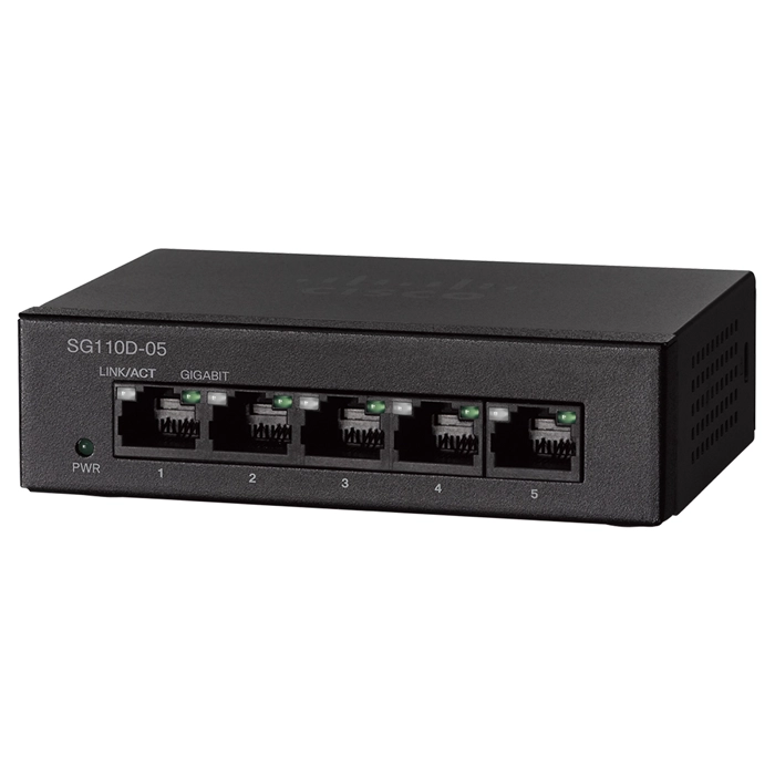 Cisco SG110D-05-NA | Small Business 110 Series SG110D-05 5 x RJ-45 Ports 10/100/1000Base-T Layer 2 Unmanaged Rack Mountable Gigabit Ethernet Network Switch Refurbished - Cisco Systems Inc. refurbished available on Gotodirect