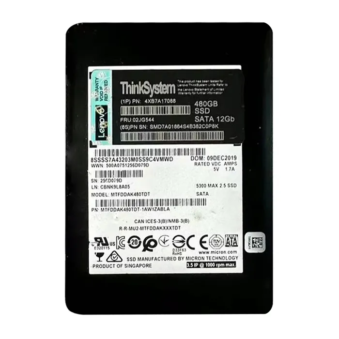 Lenovo 02JG544 | 480GB TLC Mainstream SATA 3.0 6Gbps Hot Swap 2.5-Inch Internal Solid State Drive Refurbished - Lenovo refurbished available on Gotodirect