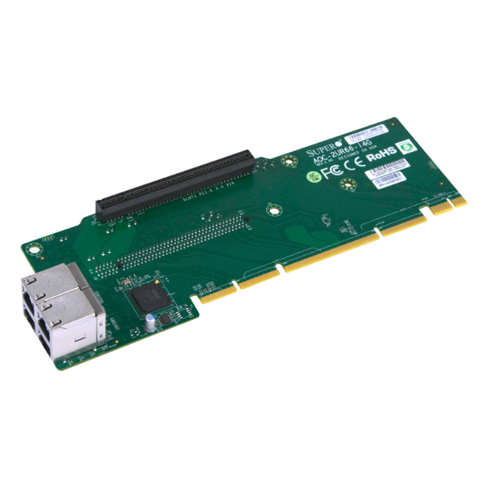 Supermicro AOC-2UR66-I4G | 4-Ports Gigabit Ethernet RJ45 2U Ultra 2x PCI Express 3.0 x16 Riser Card Refurbished -  refurbished available on Gotodirect