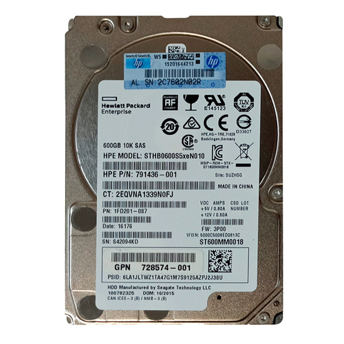 HP 791436-001 | 600GB 10000RPM SAS 12Gb/s 128MB Cache Hot-Swappable SFF 2.5-inch Hard Drive Refurbished - Hewlett-Packard (ou HP en abrégé) refurbished available on Gotodirect