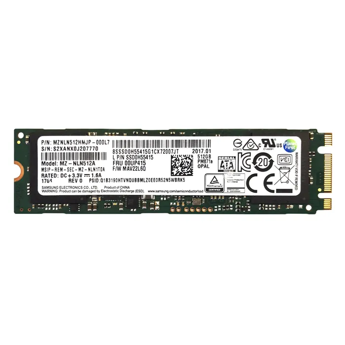 Samsung MZ-NLN512A | PM871a 512GB Triple-Level Cell SATA 6Gb/s Mainstream Endurance (AES-256) M.2 2280 Solid State Drive Refurbished - Samsung refurbished available on Gotodirect