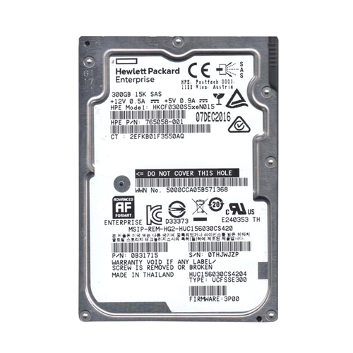 HP HKCF0300S5XEN015 | 300GB 15000RPM SAS 12Gb/s SFF Hot-Swappable 2.5-inch Hard Drive for 3PAR StoreServ 20000 Refurbished - Hewlett-Packard (ou HP en abrégé) refurbished available on Gotodirect