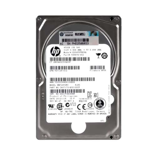 Buy HP EG0450FBDSQ | 450GB 10000RPM SAS 6Gb/s Hot-Pluggable Dual Port SFF 2.5-Inch Enterprise Hard Drive for Gen1/7 ProLiant Server/Storage Array Refurbished - $94.74 HP EG0450FBDSQ | 450GB 10000RPM SAS 6Gb/s Hot-Pluggable Dual Port SFF 2.5-Inch Enterprise Hard Drive for Gen1/7 ProLiant Server/Storage Array Refurbished - Hewlett-Packard (ou HP en abrégé) refurbished available on Gotodirect