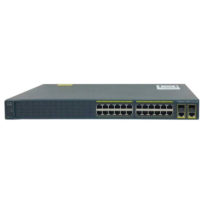 Cisco WS-C2960-24TC-S | Catalyst 2960 Series 2960-24T 24 x RJ-45 Ports 10/100Base-TX + 2 x dual-purpose uplinks Ports Layer 2 Managed 1U Rack-Mountable Fast Ethernet Network Switch Refurbished - Cisco Systems Inc. refurbished available on Gotodirect