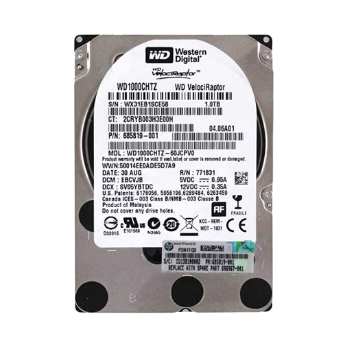 Buy HP 685819-001 | 1TB 10000RPM SATA 3Gb/s NHP 2.5-inch Hard Drive Refurbished - $327.59 HP 685819-001 | 1TB 10000RPM SATA 3Gb/s NHP 2.5-inch Hard Drive Refurbished - Hewlett-Packard (ou HP en abrégé) refurbished available on Gotodirect