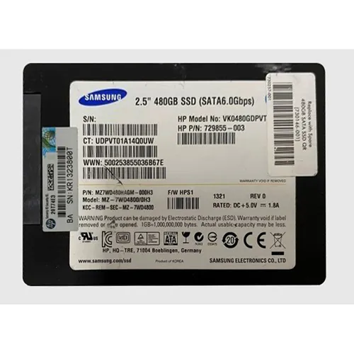 HP 730146-001 | 480GB Multi-Level Cell SATA 6Gb/s 2.5-Inch Solid State Drive Refurbished - Hewlett-Packard (ou HP en abrégé) refurbished available on Gotodirect