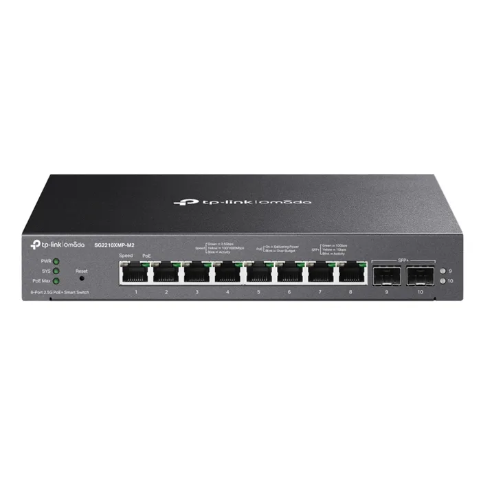TP-LINK SG2210XMP-M2 | Omada 8-Port 2.5GBASE-T and 2-Port 10GE SFP+ Smart Switch with 8-Port PoE+ Refurbished - TP-Link refurbished available on Gotodirect