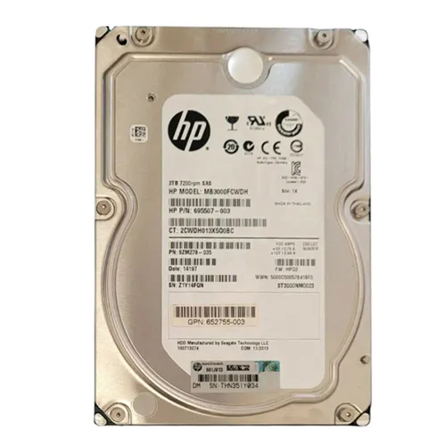 HP 652755-003 | 3TB 7200RPM SAS 6Gb/s 64MB Cache Hot Swappable LFF 3.5-inch Midline Hard Drive Refurbished - Hewlett-Packard (ou HP en abrégé) refurbished available on Gotodirect